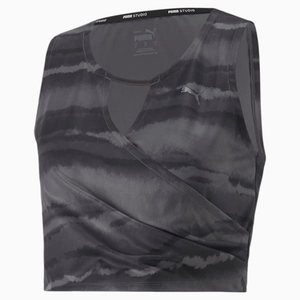 Top corto de entrenamiento con estampado para mujer Studio, Puma Black-Geo print, extralarge