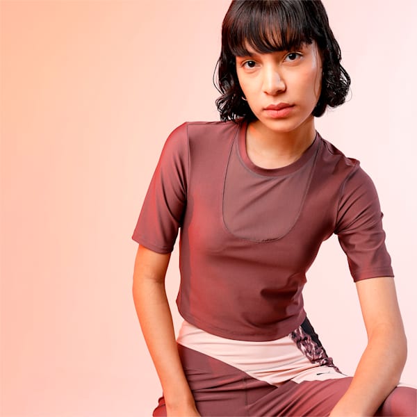 Safari Glam Fashion Training Top Women, Dusty Plum, extralarge-IND