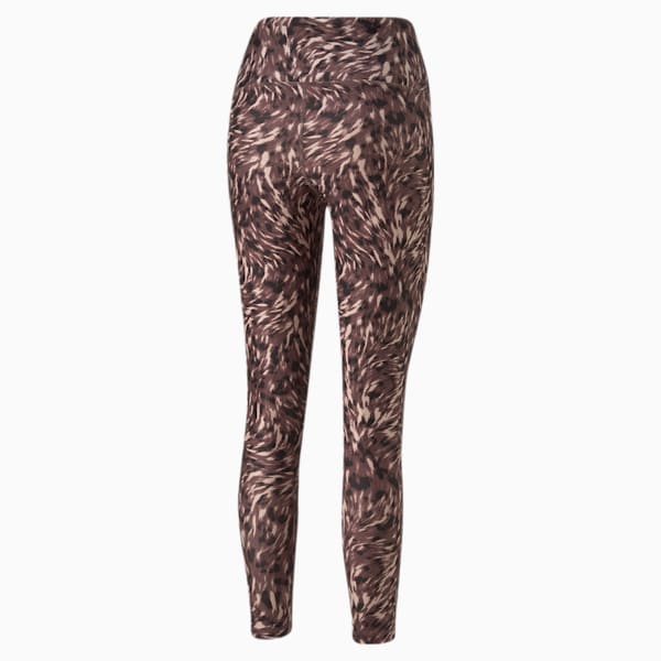 Safari Glam High Waisted 7/8 Women's Training Leggings, Dusty Plum-Fur real print, extralarge