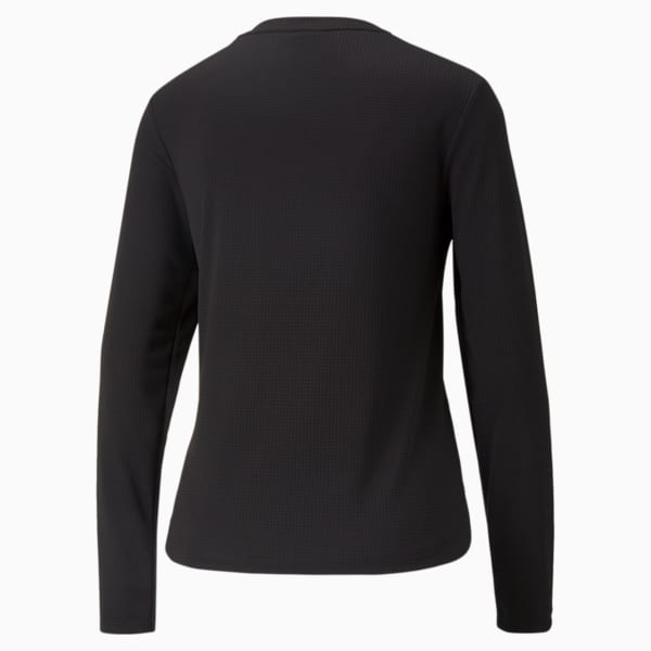 Studio Waffle Long Sleeved Training Sweatshirt Women, Puma Black, extralarge-IND