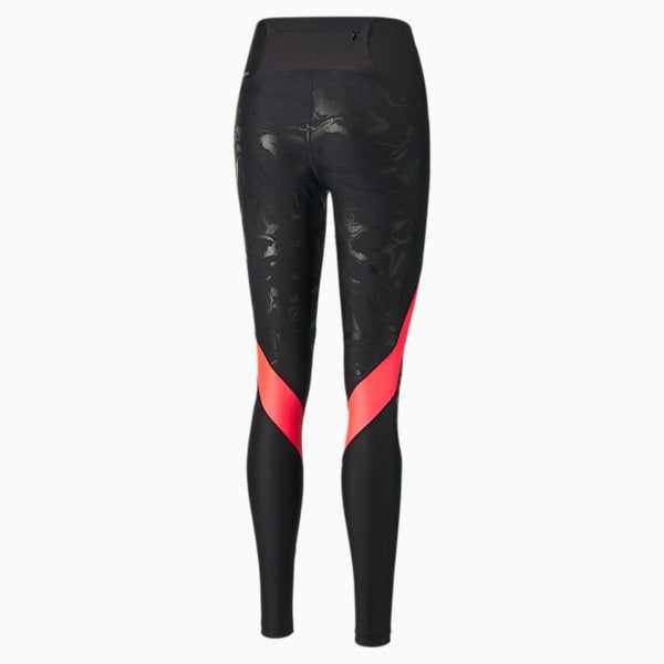 Ultraform High Waist Printed Women's Running Tights, Puma Black-Sunset Glow, extralarge-IND