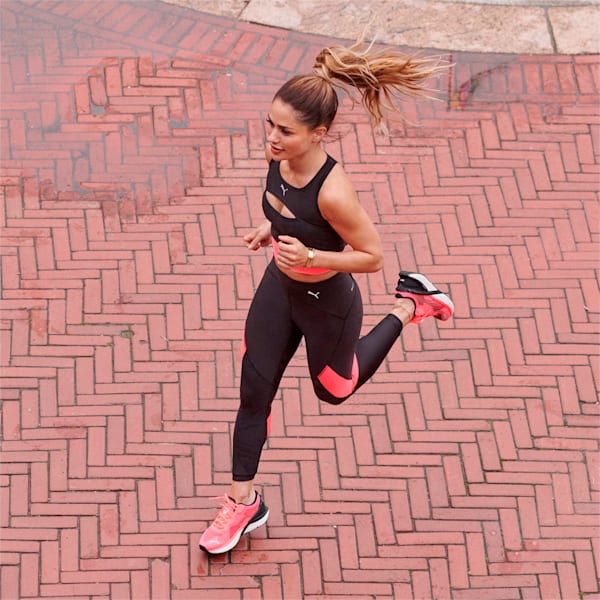 Ultraform High Waist Printed Women's Running Tights, Puma Black-Sunset Glow, extralarge-IND