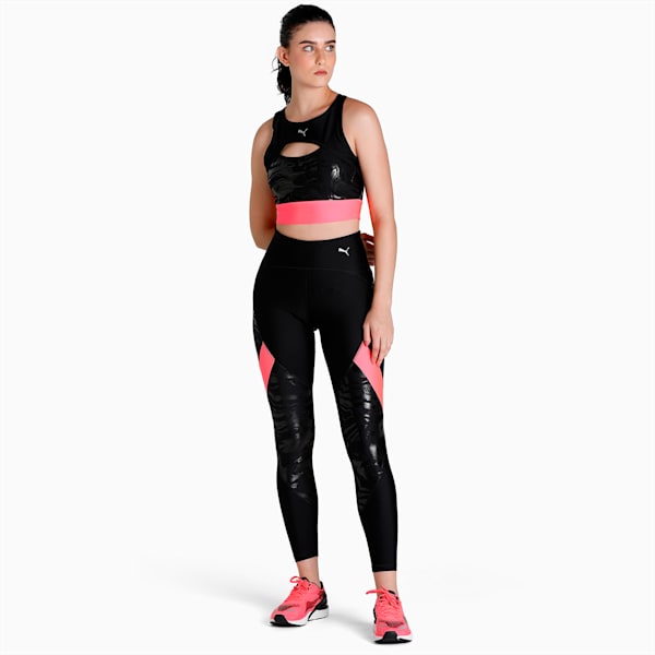 Ultraform High Waist Printed Women's Running Tights, Puma Black-Sunset Glow, extralarge-IND