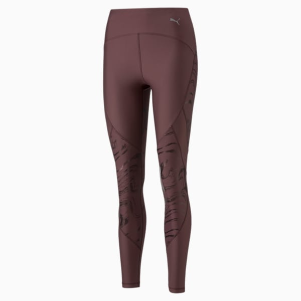 ULTRAFORM High Waist Full Length Printed Running Tights Women, Dusty Plum, extralarge-GBR