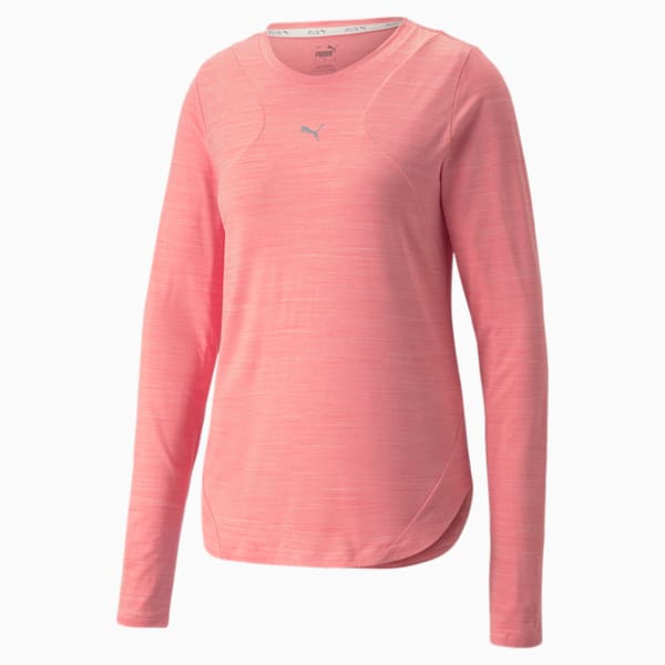 CLOUDSPUN Long Sleeve Running Women's T-Shirt, Carnation Pink Heather