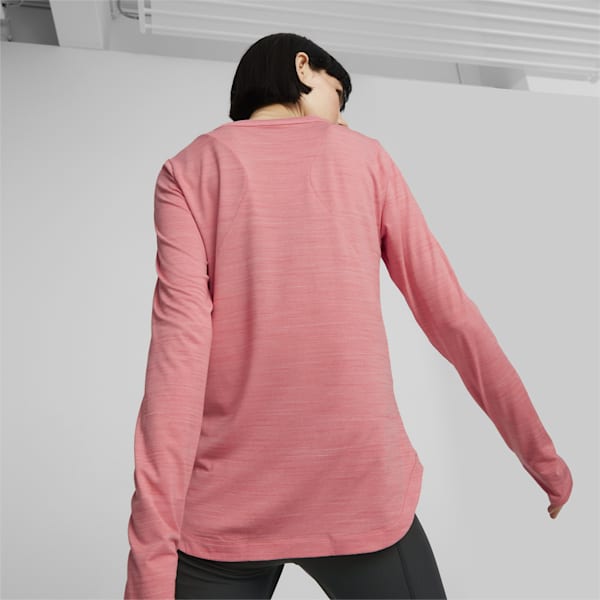 CLOUDSPUN Long Sleeve Running Women's T-Shirt, Carnation Pink Heather, extralarge-AUS
