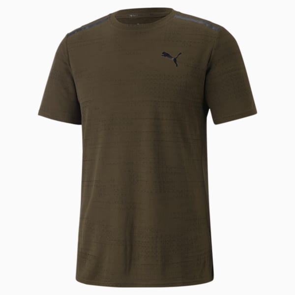 Train Jacquard Men's T-Shirt, Deep Olive, extralarge-IND