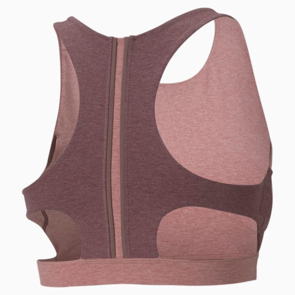 Exhale Training Color Block Women's Sports Bra, Dusty Orchid Heather-Dusty Plum Heather-color block, extralarge