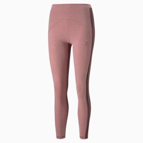 Exhale Studio Training Color Block Women's Tights, Dusty Orchid Heather-Dusty Plum Heather-color block
