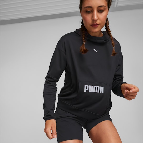 Train All Day Training Women's Relaxed Fit Hoodie, Puma Black, extralarge-IND