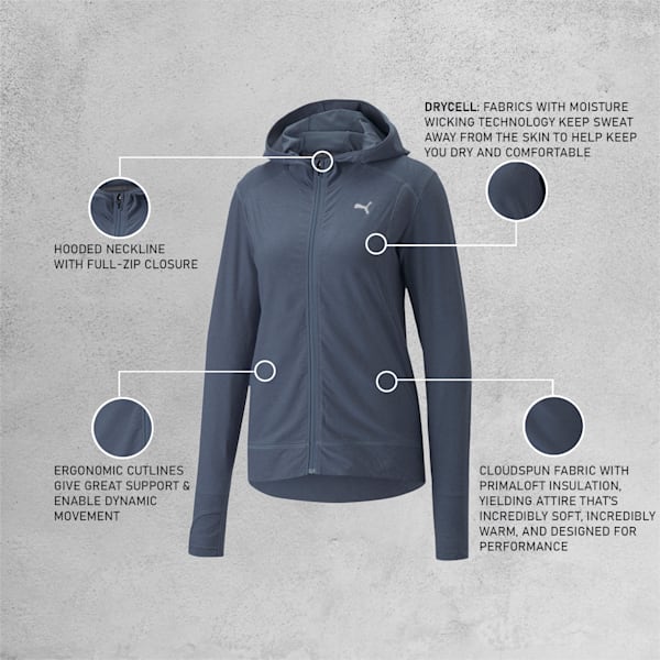 Train Cloudspun Women's Full-Zip Training Jacket, Evening Sky Heather, extralarge-IND