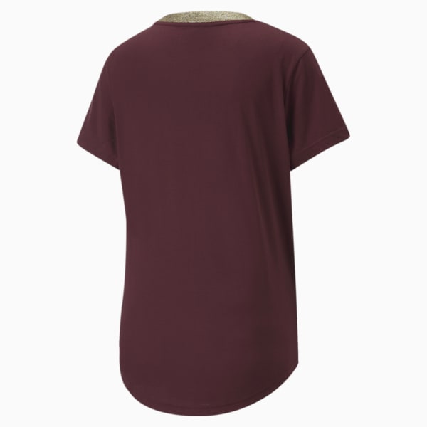 Deco Glam Short Sleeve Training Women's T-Shirt, Aubergine, extralarge-IDN