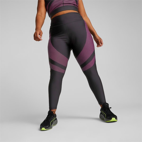 Eversculpt High Waisted Full Length Training Leggings Women, Puma Black-Sunset Pink, extralarge-GBR