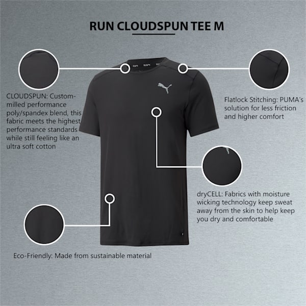 CLOUDSPUN Running Men's T-Shirt, Puma Black, extralarge-IND