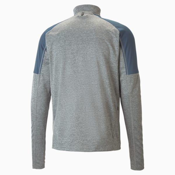 Run Quarter-Zip Long Sleeve Running Tee Men, Medium Gray Heather