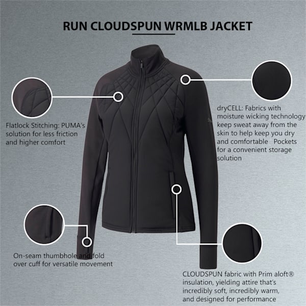 RUN CLOUDSPUN WRM LAB Women's Regular Fit Jacket, Puma Black, extralarge-IND