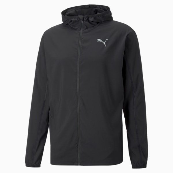 Chaqueta para correr con capucha para hombre PLCD, Puma Black, extralarge