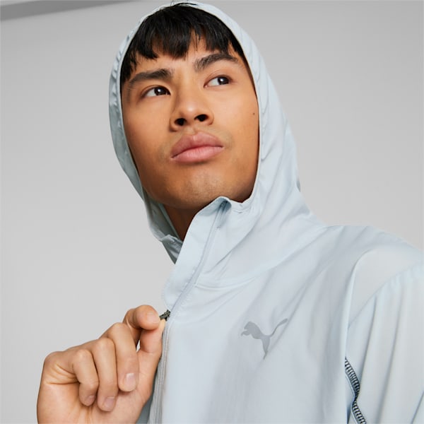 PLCD Hooded Running Jacket Men, Platinum Gray