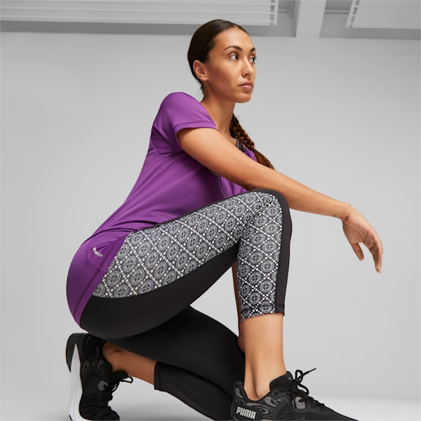 Favorite Women's Printed High Waist 3/4 Training Leggings, PUMA Black-Concept Q4 AOP, extralarge