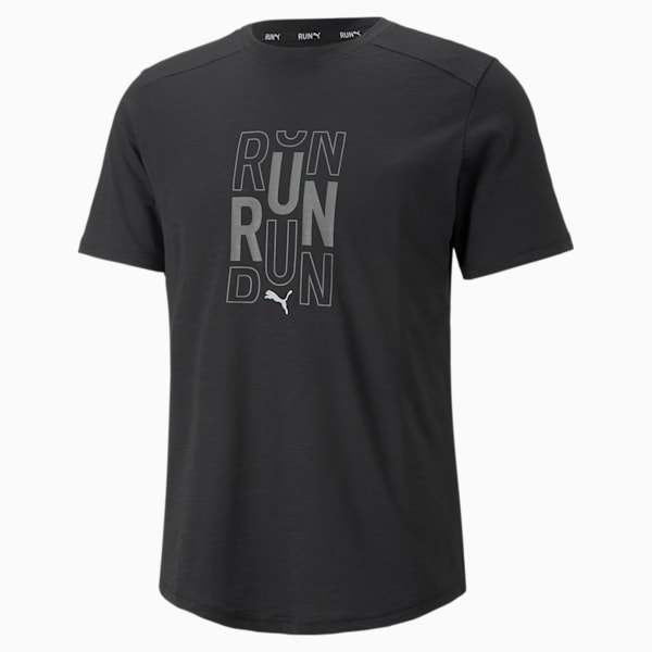 Performance Logo Men's Running T-Shirt, Puma Black, extralarge-AUS