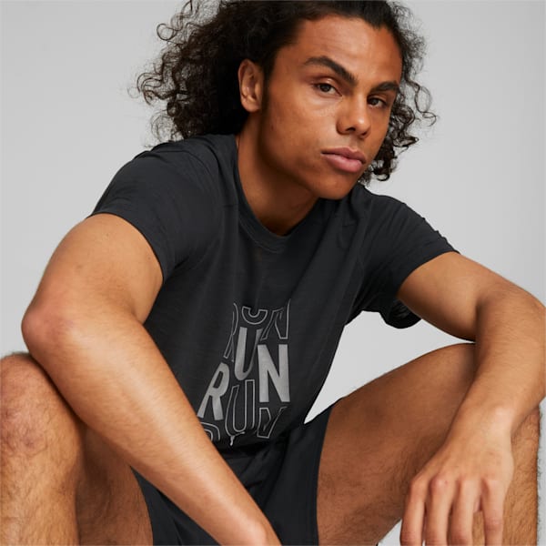Performance Logo Men's Running T-Shirt, Puma Black, extralarge-IND