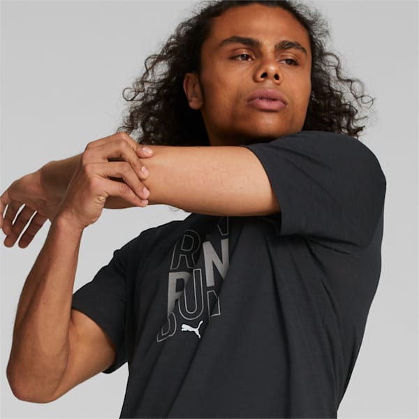 Performance Logo Short Sleeve Men's Running Tee, Puma Black, extralarge