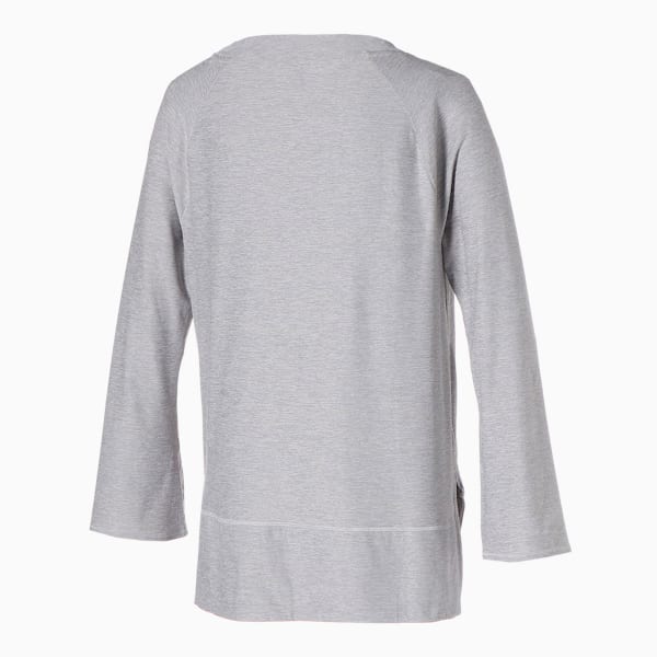 ウィメンズ マタニティ ヨガ スタジオ ベルスリーブ 長袖 Tシャツ, Light Gray Heather, extralarge-JPN