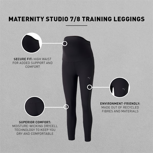 Maternity Studio Women's 7/8 Tights, Puma Black, extralarge-IND