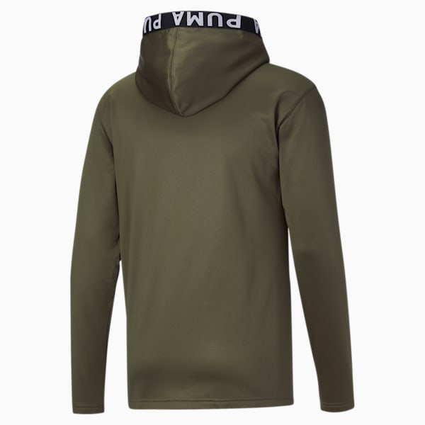 Train PWR Fleece FZ Men's Hoodie, Dark Green Moss, extralarge