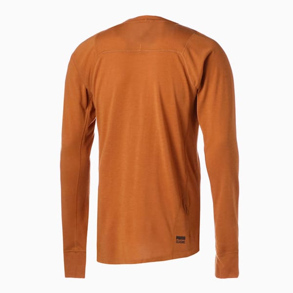 Playera Hombre SEASONS Wool Long Sleeve Running, Desert Tan, extralarge