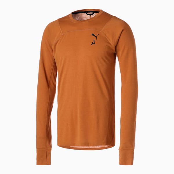 Playera Hombre SEASONS Wool Long Sleeve Running, Desert Tan, extralarge