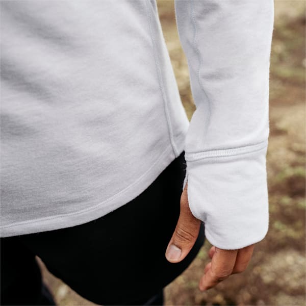 SEASONS Wool Long Sleeve Running Tee Men, Platinum Gray