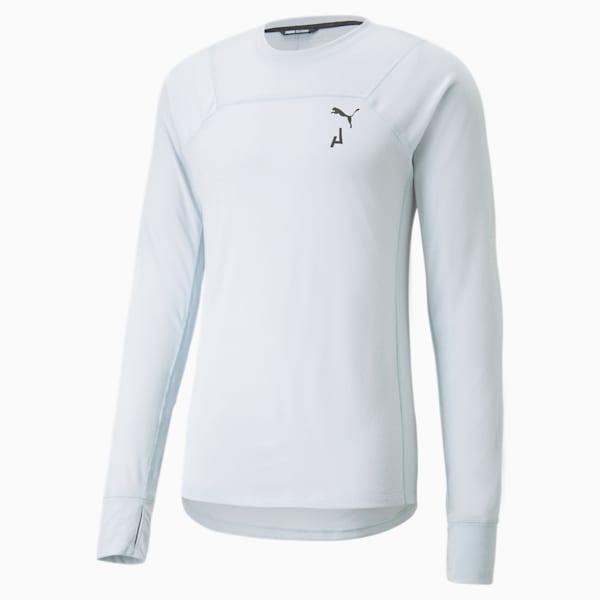 SEASONS Wool Long Sleeve Running Tee Men, Platinum Gray