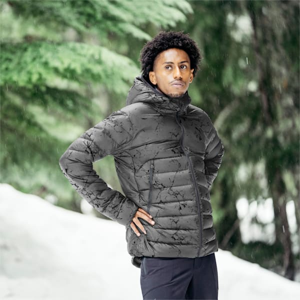 SEASONS Running Men's DOWN JACKET, Puma Black-CASTLEROCK, extralarge-IND