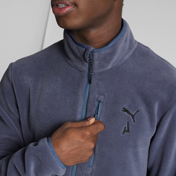 Blue fleece jumper sales