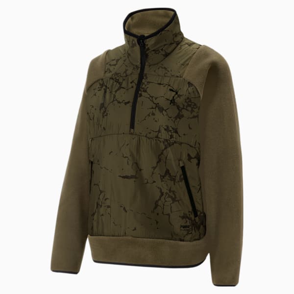 SEASONS Fleece Running Pullover Women, Deep Olive