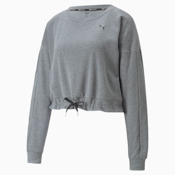 Train French Terry Women's Crew Neck Sweatshirt, Medium Gray Heather, extralarge