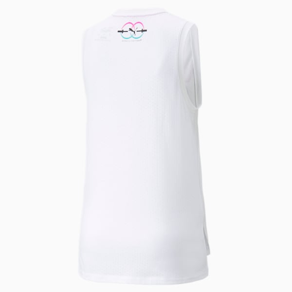 Camiseta sin mangas de entrenamiento PUMA x BARBELLS FOR BOOBS para mujer, Puma White