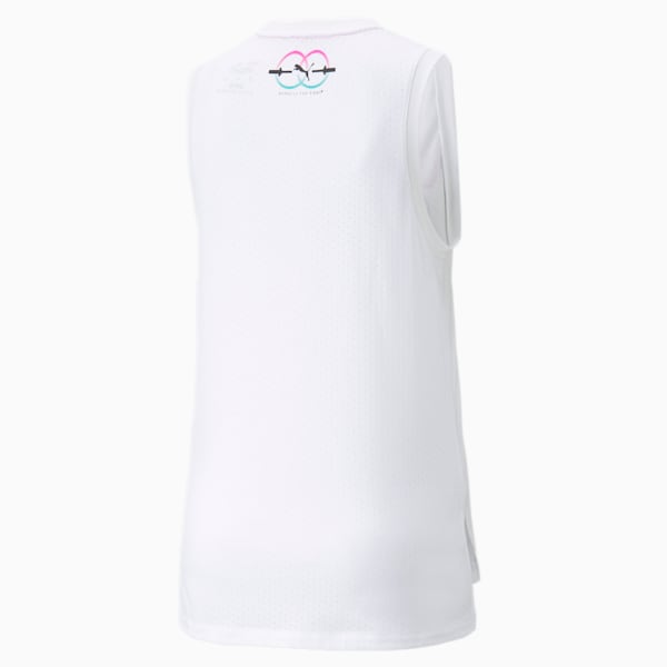 Playera sin mangas de entrenamiento para mujer PUMA x Barbells for Boobs Muscle, Puma White, extralarge