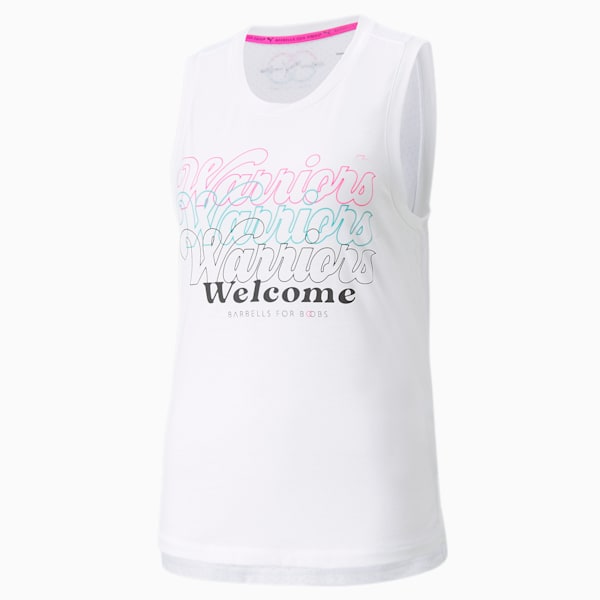 Playera sin mangas de entrenamiento para mujer PUMA x Barbells for Boobs Muscle, Puma White, extralarge