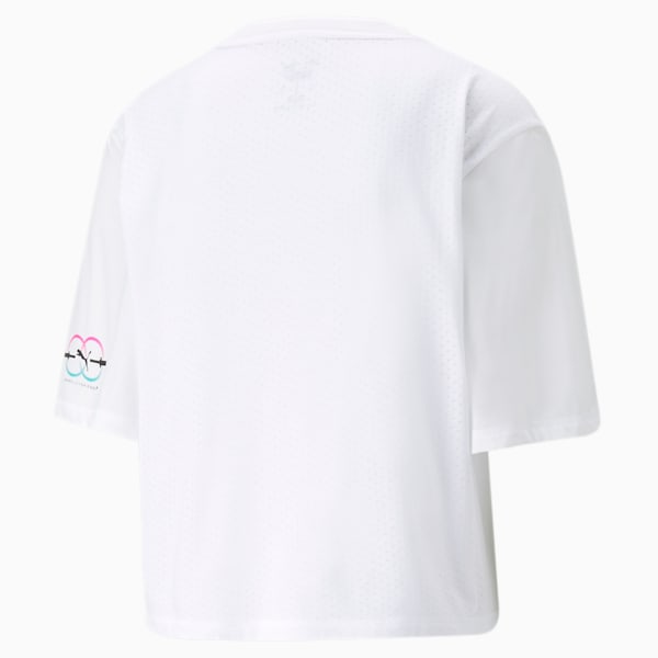 Playera corta de entrenamiento para mujer PUMA x Barbells for Boobs, Puma White, extralarge