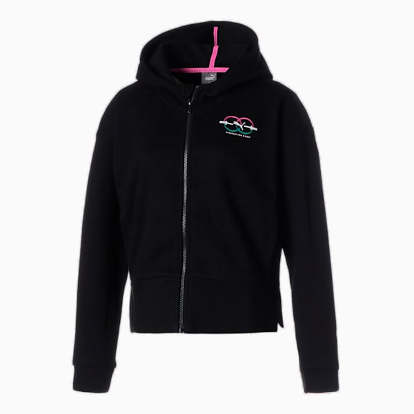 sudadera con capucha para entrenar de cierre completo para mujer PUMA x BARBELLS, Puma Black, extralarge