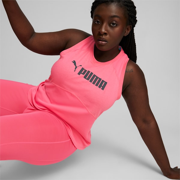 Camiseta sin mangas con logo PUMA para mujer, Sunset Pink