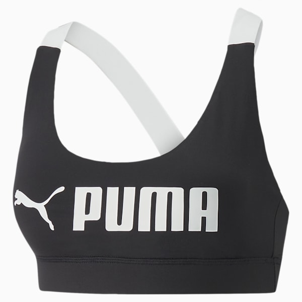 ウィメンズ トレーニングPUMA FIT ブラトップ 中サポート, Puma Black, extralarge-JPN