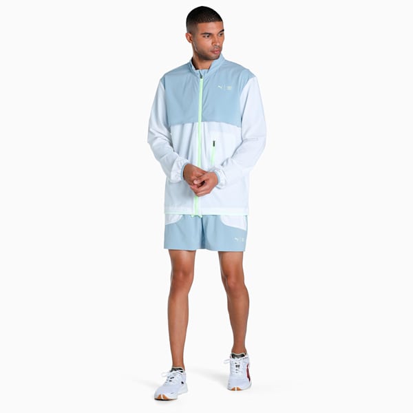PUMA x FIRST MILE Woven Running Jacket Men, Puma White-Blue Wash, extralarge-IND