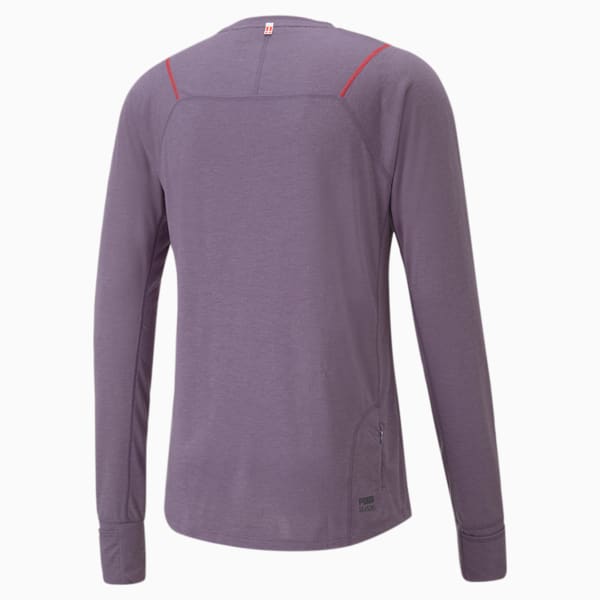 PUMA x KSO SEASONS Men's Wool Long Sleeve Running Top, Purple Charcoal Heather