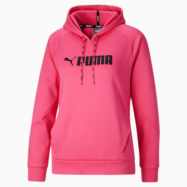 PUMA Fit Tech Knit Women's Training Hoodie, Sunset Pink-Puma Black