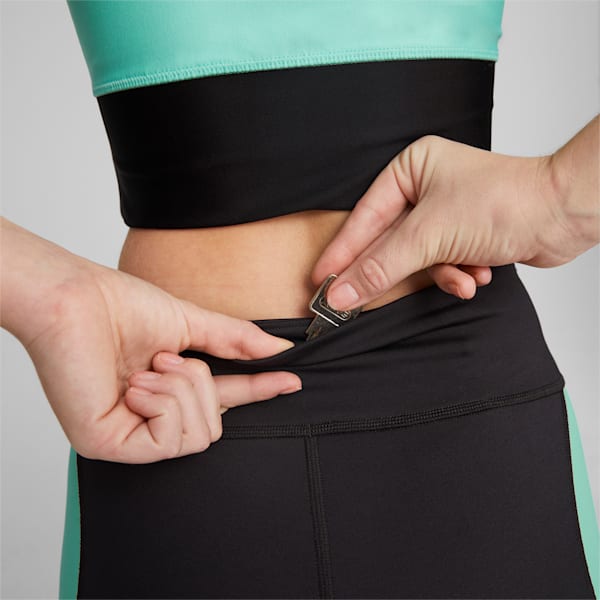 Train Fit Women's High Waist 7/8 Training Leggings, PUMA Black-Electric Peppermint, extralarge