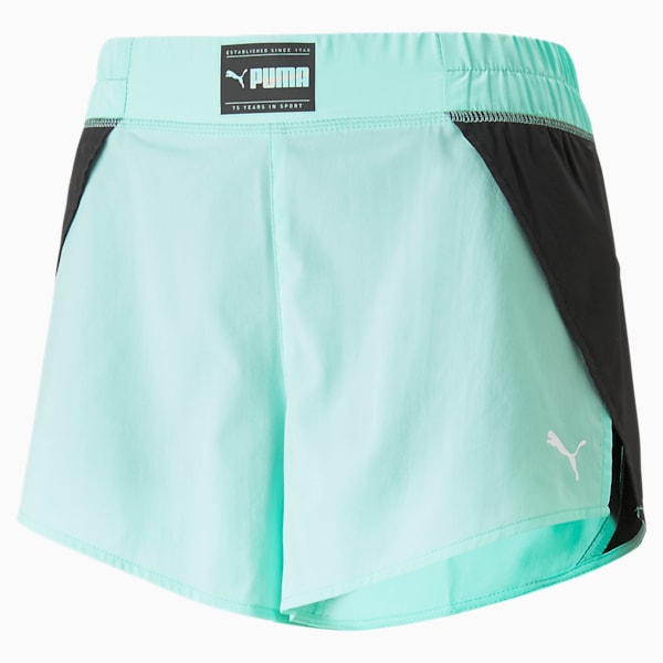 PUMA Fit Fashion Flow Women's Training Shorts, Electric Peppermint-PUMA Black, extralarge