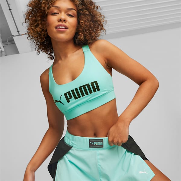 PUMA Fit Fashion Flow Women's Training Shorts, Electric Peppermint-PUMA Black, extralarge